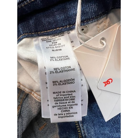 NWT Good American Good Curve Denim Jeans Flared Medium Wash Size 14/32 - Picture 6 of 11